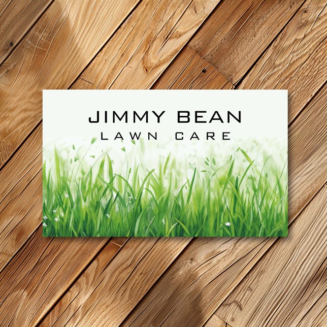 Simple Overgrown Lawn Care Grass Cutting Service Business Card (Creator Uploaded)