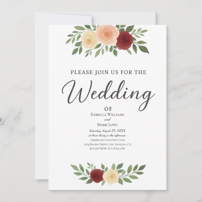 Simple Overlay Photo Wedding Invitation (Front)