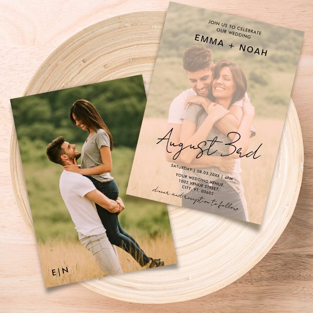 Simple Overlay Photo Wedding Invitation (Creator Uploaded)