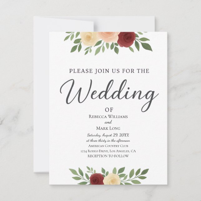 Simple Overlay Photo Wedding Invitation (Front)