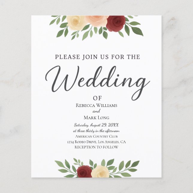 Simple Overlay Photo Wedding Invitation Flyer (Front)