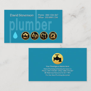 Simple Oversize PLUMBER Signage Plumbing Business Card