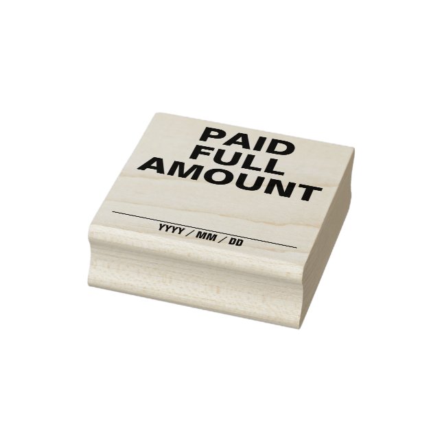Simple "PAID FULL AMOUNT" Rubber Stamp (Stamp)