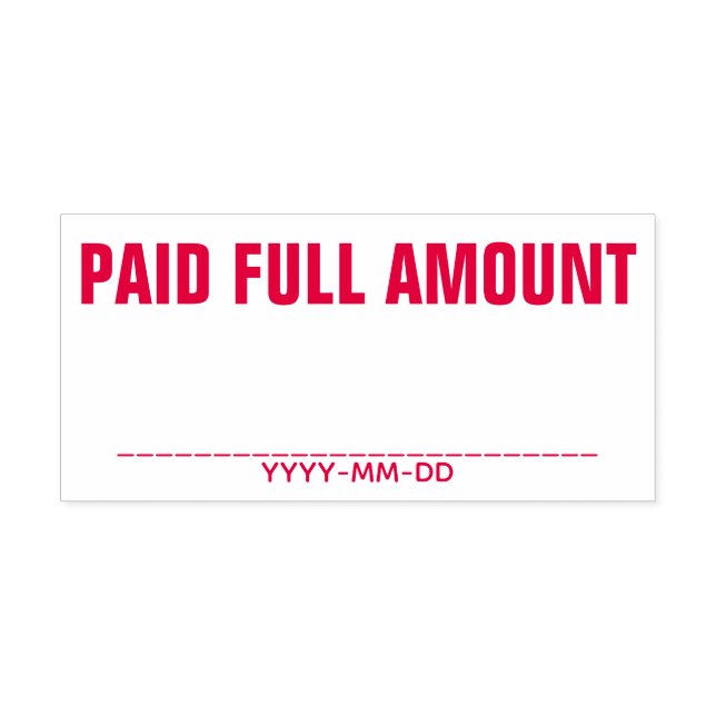 Simple "PAID FULL AMOUNT" Rubber Stamp (Design)