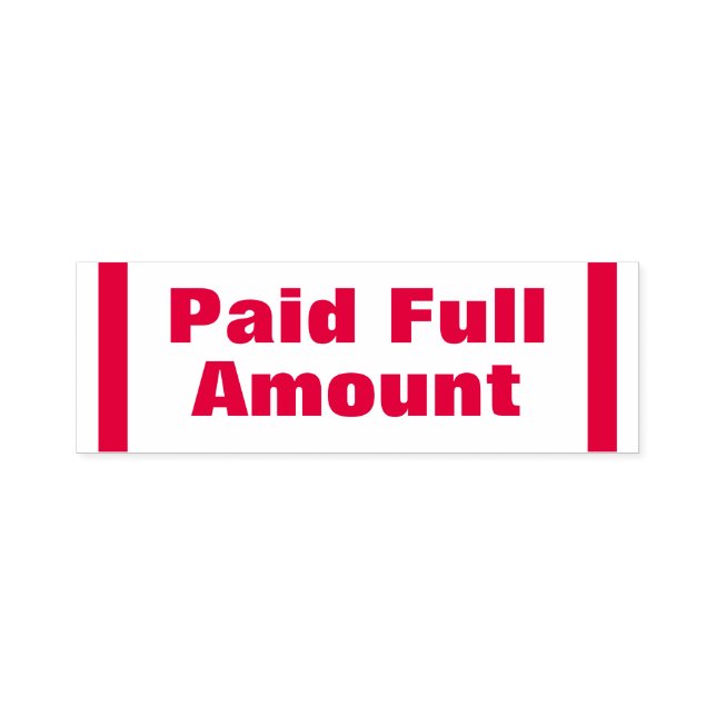 Simple "Paid Full Amount" Rubber Stamp (Design)