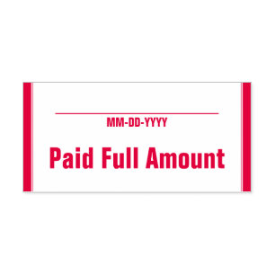 Simple "Paid Full Amount" Rubber Stamp