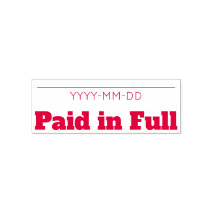 Simple "Paid in Full" Rubber Stamp