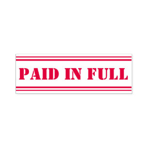 Simple "Paid In Full" Rubber Stamp