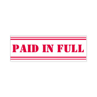 Simple "Paid In Full" Rubber Stamp