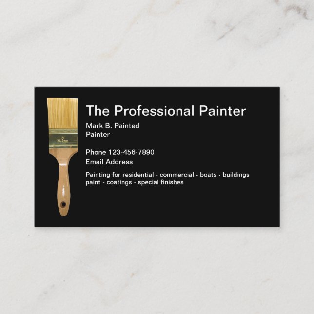 Simple Paint Brush Theme Business Card (Front)