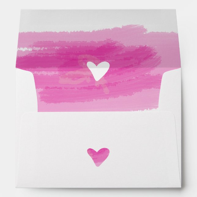 Simple Paint Strokes Heart 5x7 Wedding Invitation  Envelope (Back (Bottom))