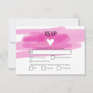 Simple Paint Strokes & Heart Wedding RSVP Cards