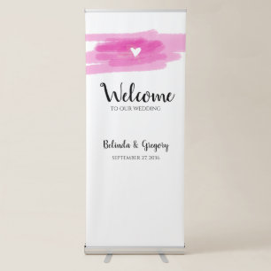 Simple Paint Strokes & Heart Wedding Welcome Sign