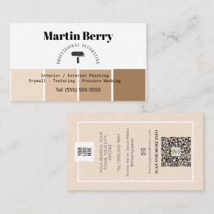Simple Painter and decorator interior design small Business Card
