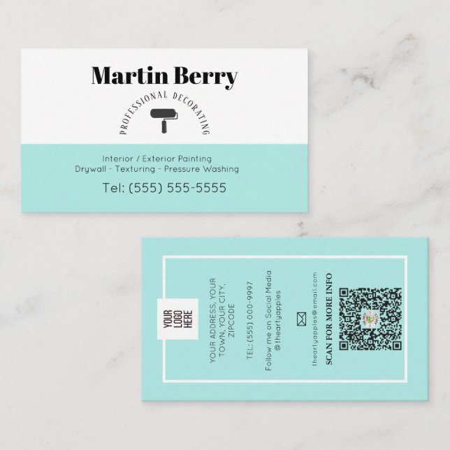 Simple Painter and decorator interior design small Business Card (Front/Back)