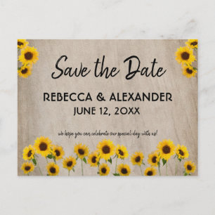 Simple Painterly Sunflower Save the Date Postcard