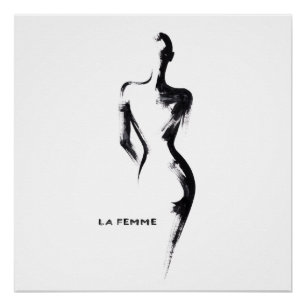 Simple painting gouache La Femme 01 poster