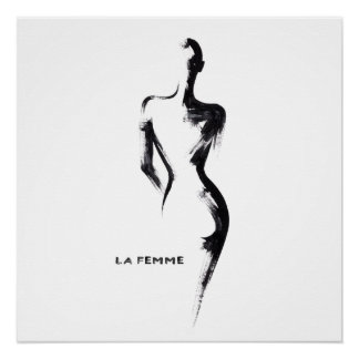Simple painting gouache La Femme 01 poster