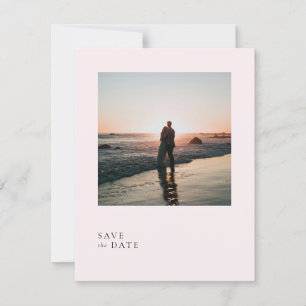 Simple Pale Blush Romantic Soft Minimal Rose Pink Save The Date
