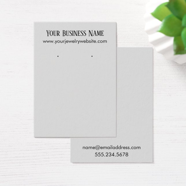 Simple Pale Grey Earring Holder Display Cards (Desk)