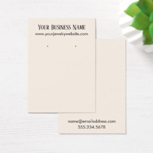 Simple Pale Off-White Earring Holder Display Cards