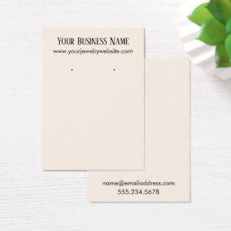 Simple Pale Off-White Earring Holder Display Cards