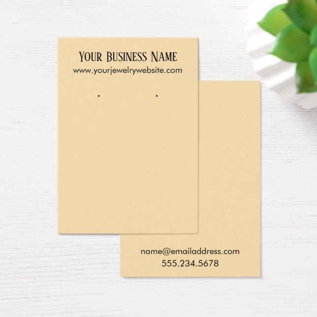 Simple Pale Peach Earring Holder Display Cards (Desk)