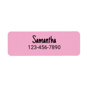 Simple Pale Pink and Black Name Phone Number