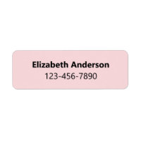 Simple Pale Pink & Black Name Bold & Phone Number