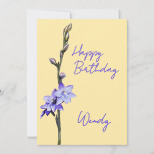 Simple Pale Purple SunOrchid Happy Birthday Invitation