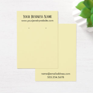 Simple Pale Yellow Earring Holder Display Cards