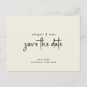Simple Pale Yellow Wedding Save the Date Postcard