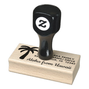 Simple Palm Tree Aloha Return Address Stamp Custom