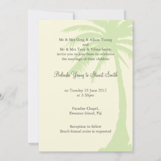 Simple Palm Tree Wedding Invitation 2