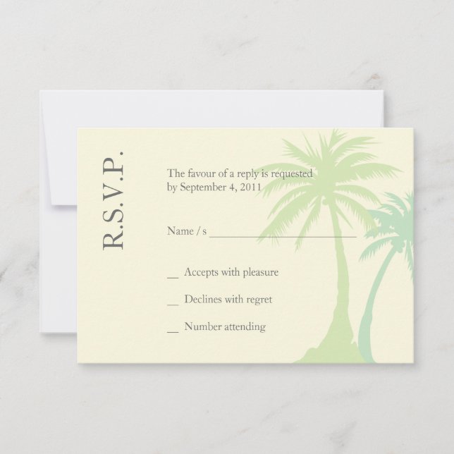 Simple Palm Tree Wedding RSVP (Front)