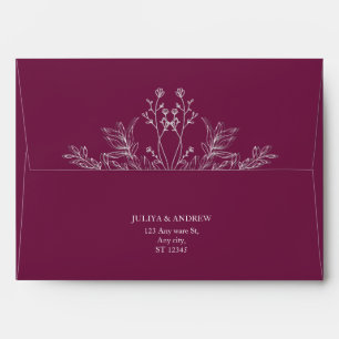 Simple Pansy Purple wedding Invitation Envelope