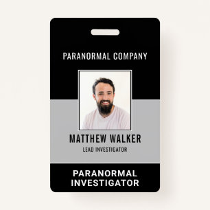 Simple Paranormal Investigator Photo ID Name Tag B ID Badge
