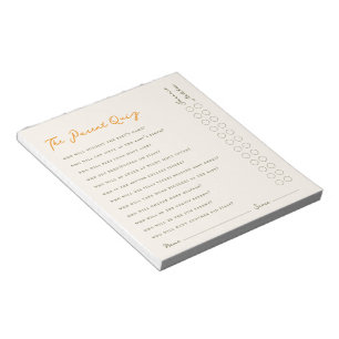 Simple Parent Quiz Baby Shower Game Notepad