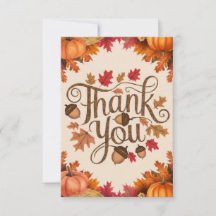 Simple Pastel Autumn Fall Thank You Card