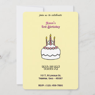 Simple Pastel Birthday Cake with Candles Invitation