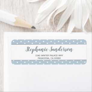 Simple Pastel Blue White polka dots Script