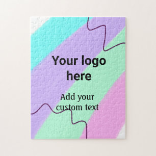 Simple pastel color add your logo custom text thr jigsaw puzzle