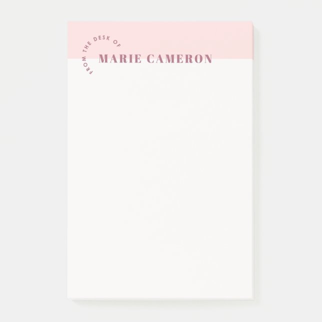Simple Pastel Colorblock Post-It Notes - Pink (Front)