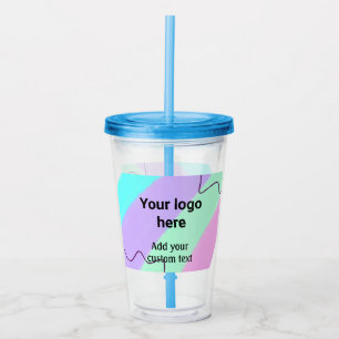 Simple pastel colour add your logo custom text th acrylic tumbler