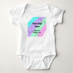 Simple pastel colour add your logo custom text th baby bodysuit
