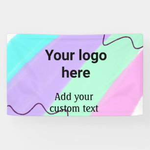 Simple pastel colour add your logo custom text th banner