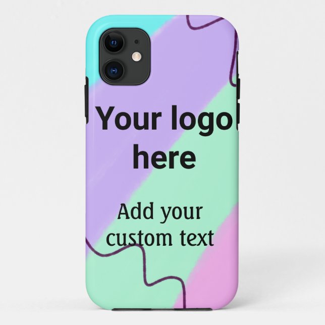 Simple pastel colour add your logo custom text  th Case-Mate iPhone case (Back)