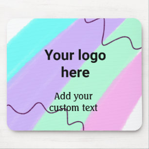 Simple pastel colour add your logo custom text th mouse mat