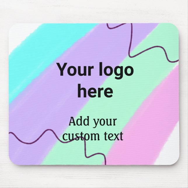 Simple pastel colour add your logo custom text  th mouse mat (Front)