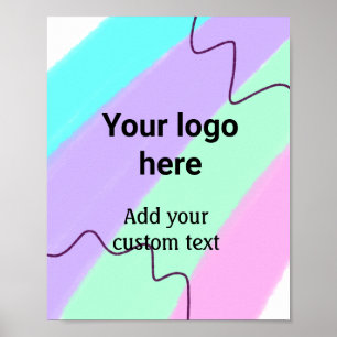 Simple pastel colour add your logo custom text th poster